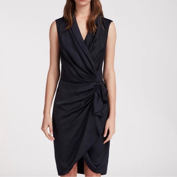 Beautiful All Saints Blue Cocktail Wrap Dress Size 4 - Excellent Condition - Picture 4 of 4